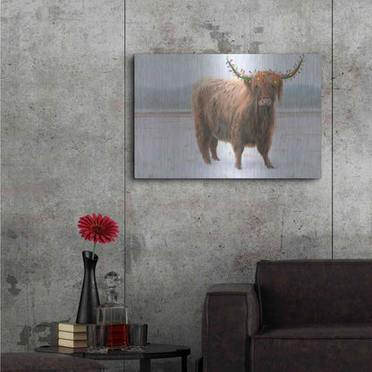 Luxe Metal Art 'King of the Highland Fields Lights' by James Wiens, Metal Wall Art,36x24