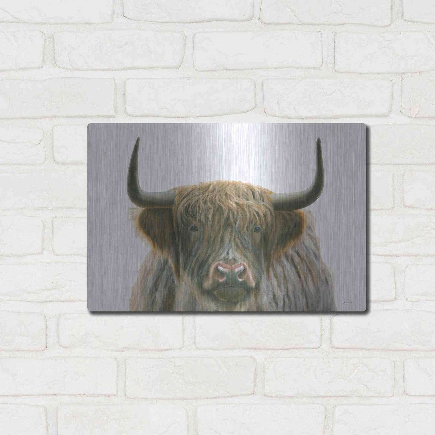 Luxe Metal Art 'Highlander' by James Wiens, Metal Wall Art,16x12
