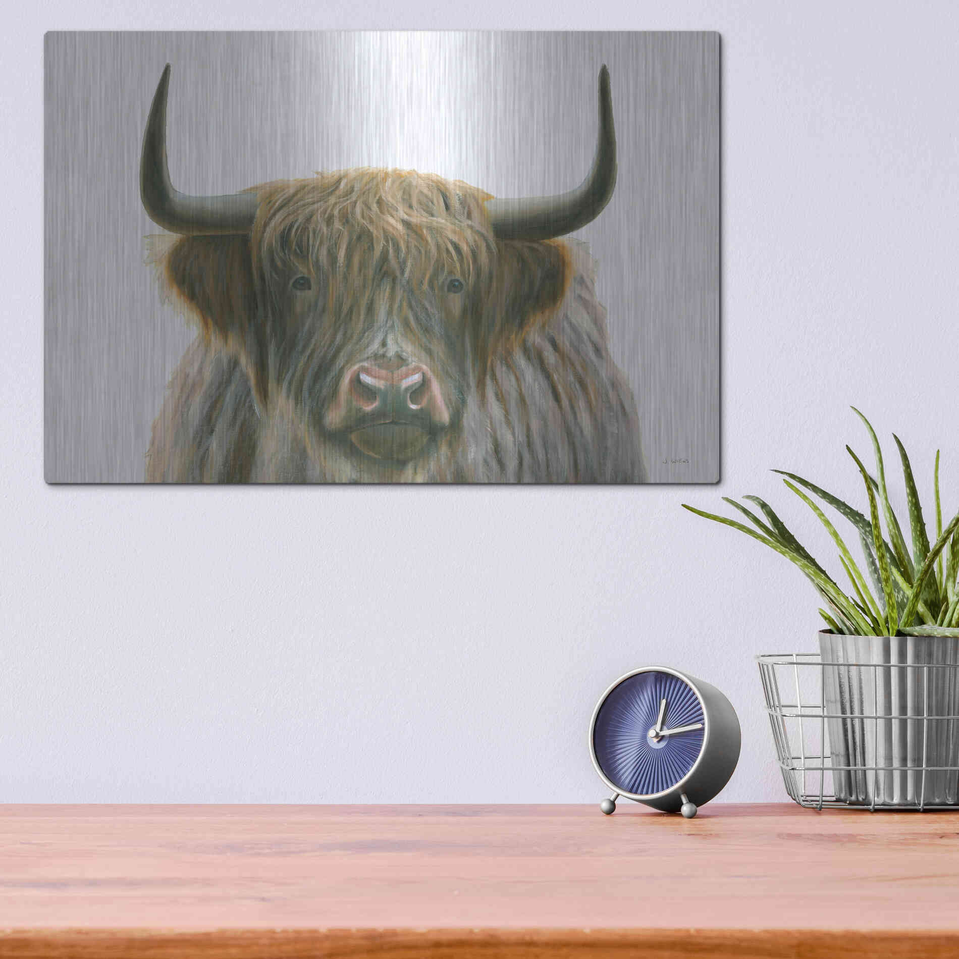 Luxe Metal Art 'Highlander' by James Wiens, Metal Wall Art,16x12