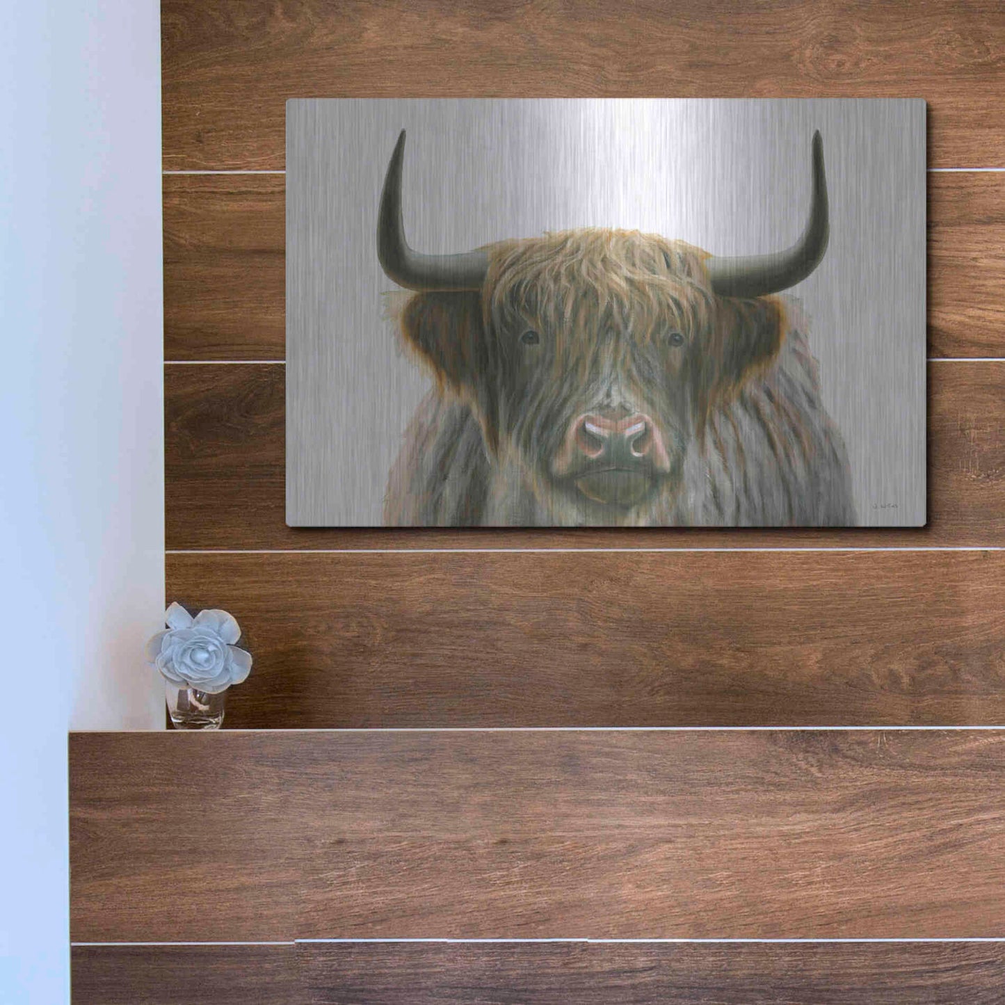 Luxe Metal Art 'Highlander' by James Wiens, Metal Wall Art,16x12