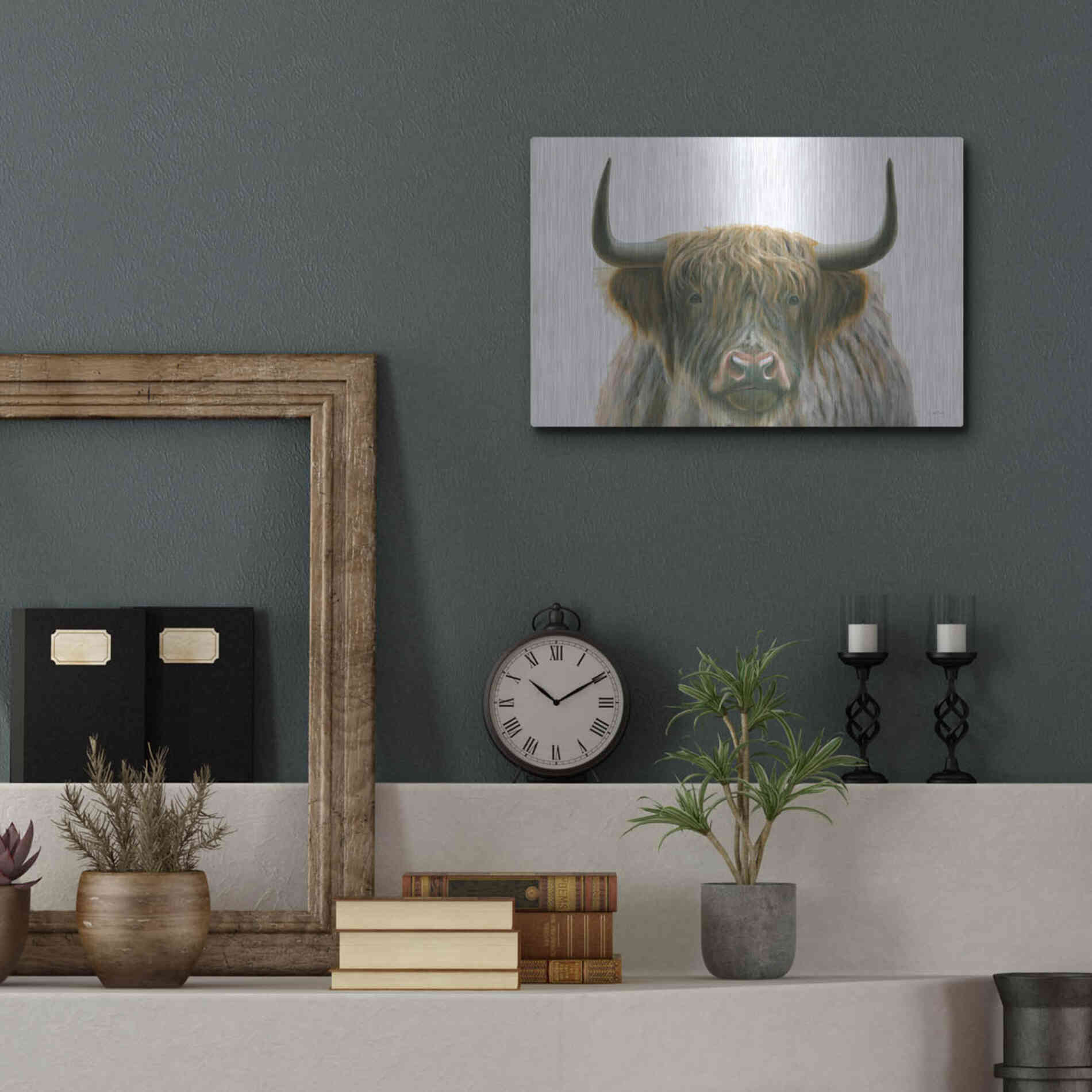 Luxe Metal Art 'Highlander' by James Wiens, Metal Wall Art,16x12