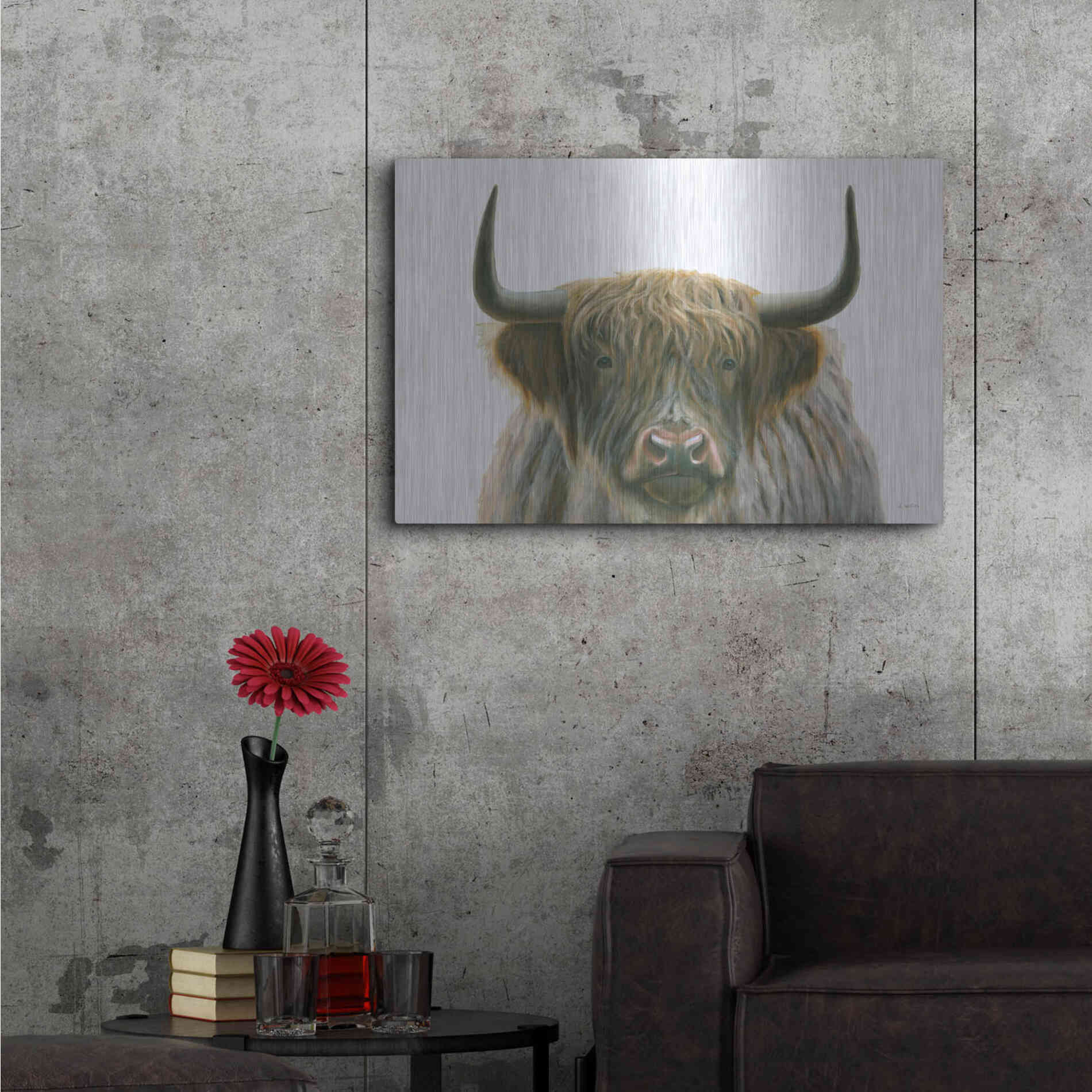 Luxe Metal Art 'Highlander' by James Wiens, Metal Wall Art,36x24