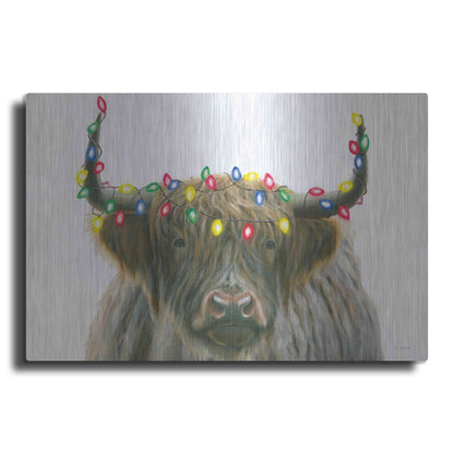 Luxe Metal Art 'Holiday Highlander' by James Wiens, Metal Wall Art