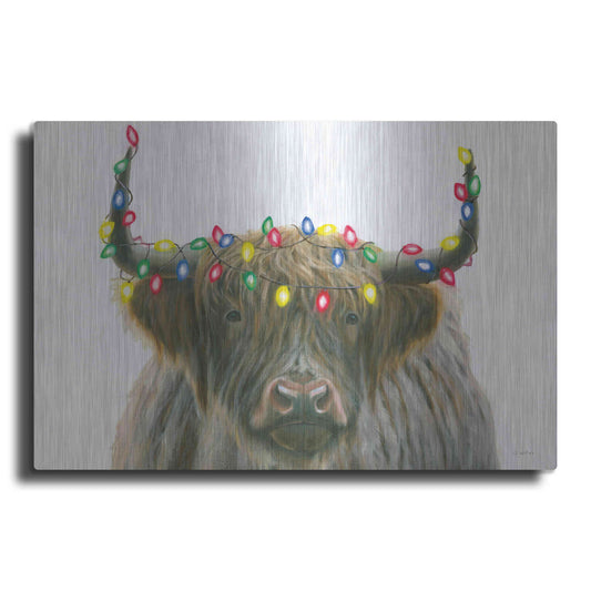 Luxe Metal Art 'Holiday Highlander' by James Wiens, Metal Wall Art