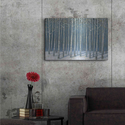 Luxe Metal Art 'Shimmering Birches' by James Wiens, Metal Wall Art,36x24