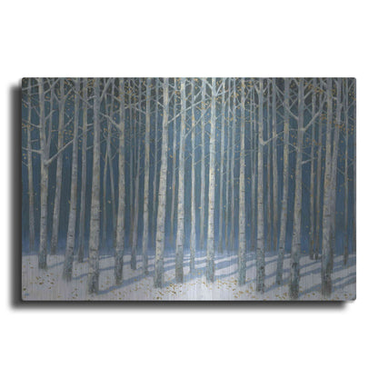 Luxe Metal Art 'Shimmering Birches' by James Wiens, Metal Wall Art