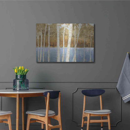 Luxe Metal Art 'Lakeside Birches' by James Wiens, Metal Wall Art,36x24