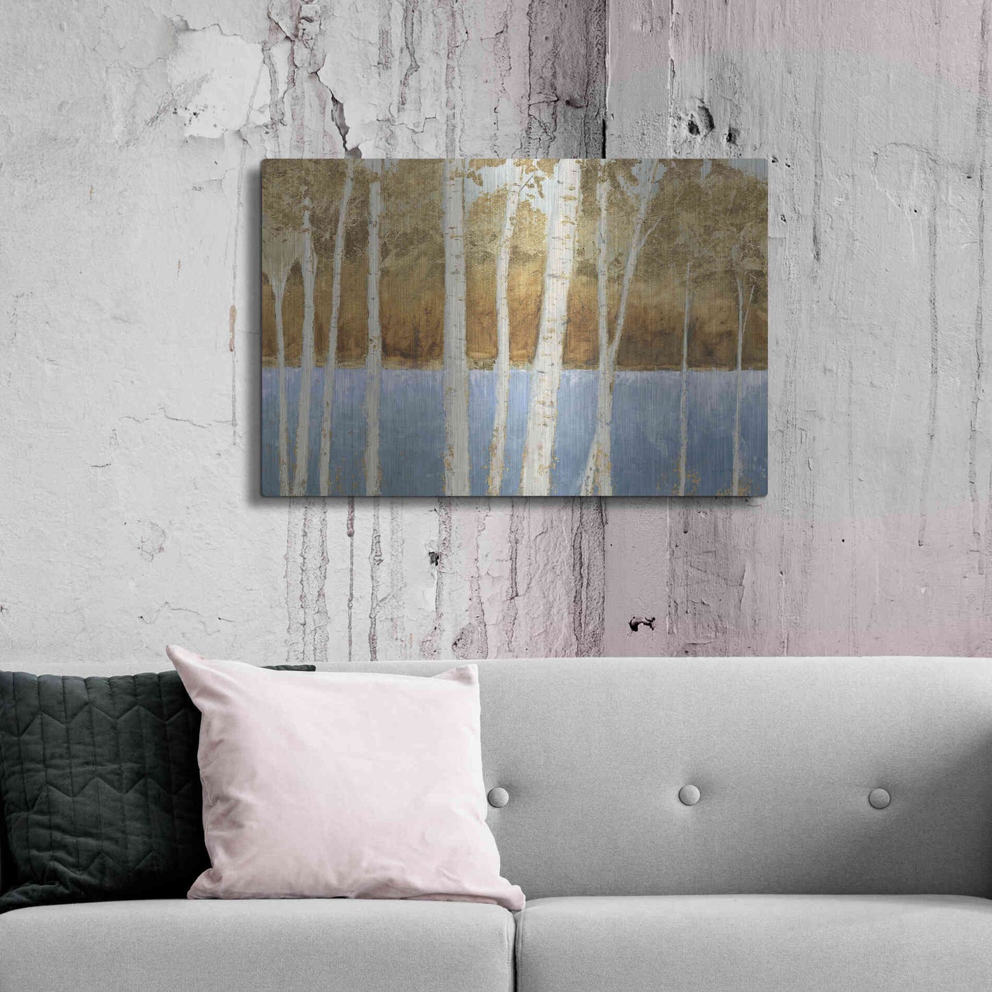 Luxe Metal Art 'Lakeside Birches' by James Wiens, Metal Wall Art,36x24