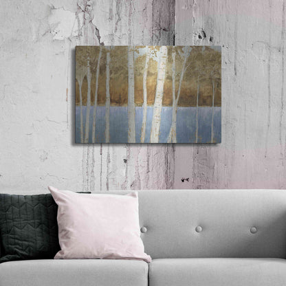 Luxe Metal Art 'Lakeside Birches' by James Wiens, Metal Wall Art,36x24