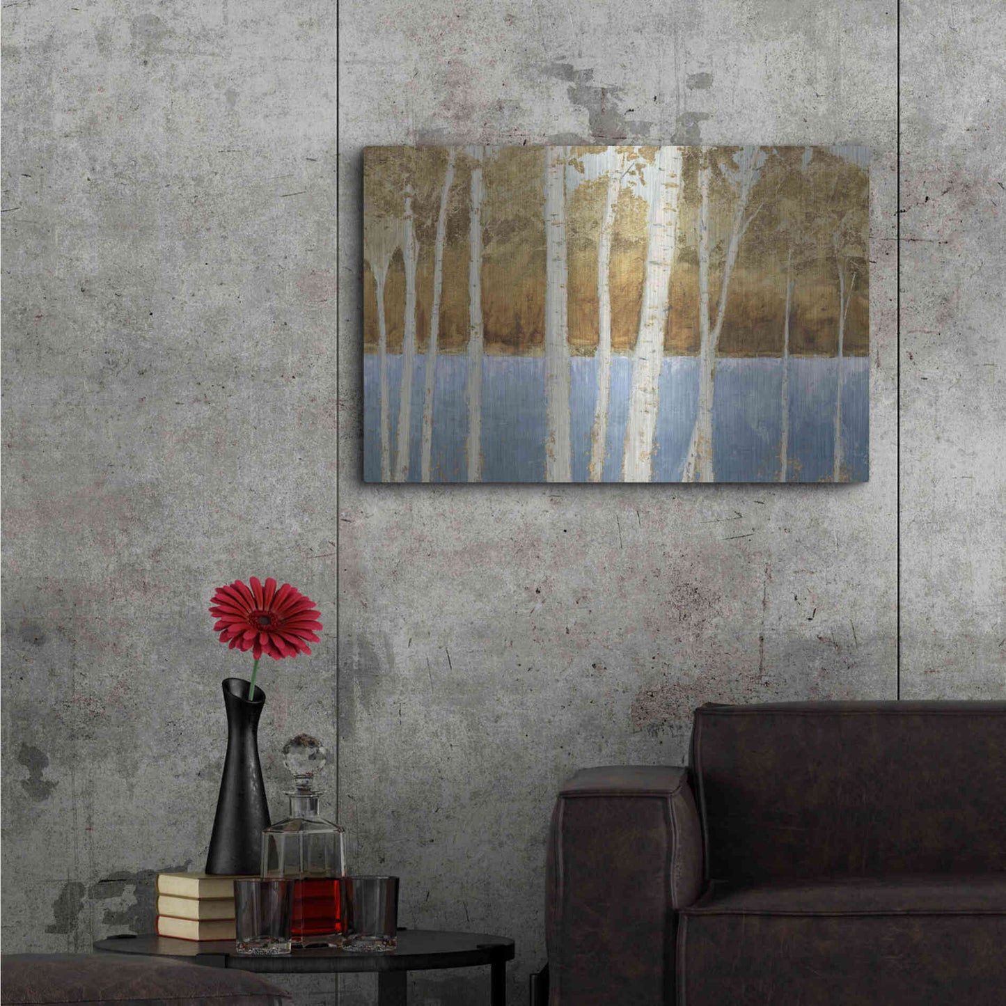 Luxe Metal Art 'Lakeside Birches' by James Wiens, Metal Wall Art,36x24