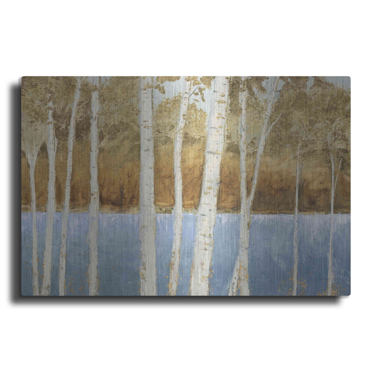 Luxe Metal Art 'Lakeside Birches' by James Wiens, Metal Wall Art