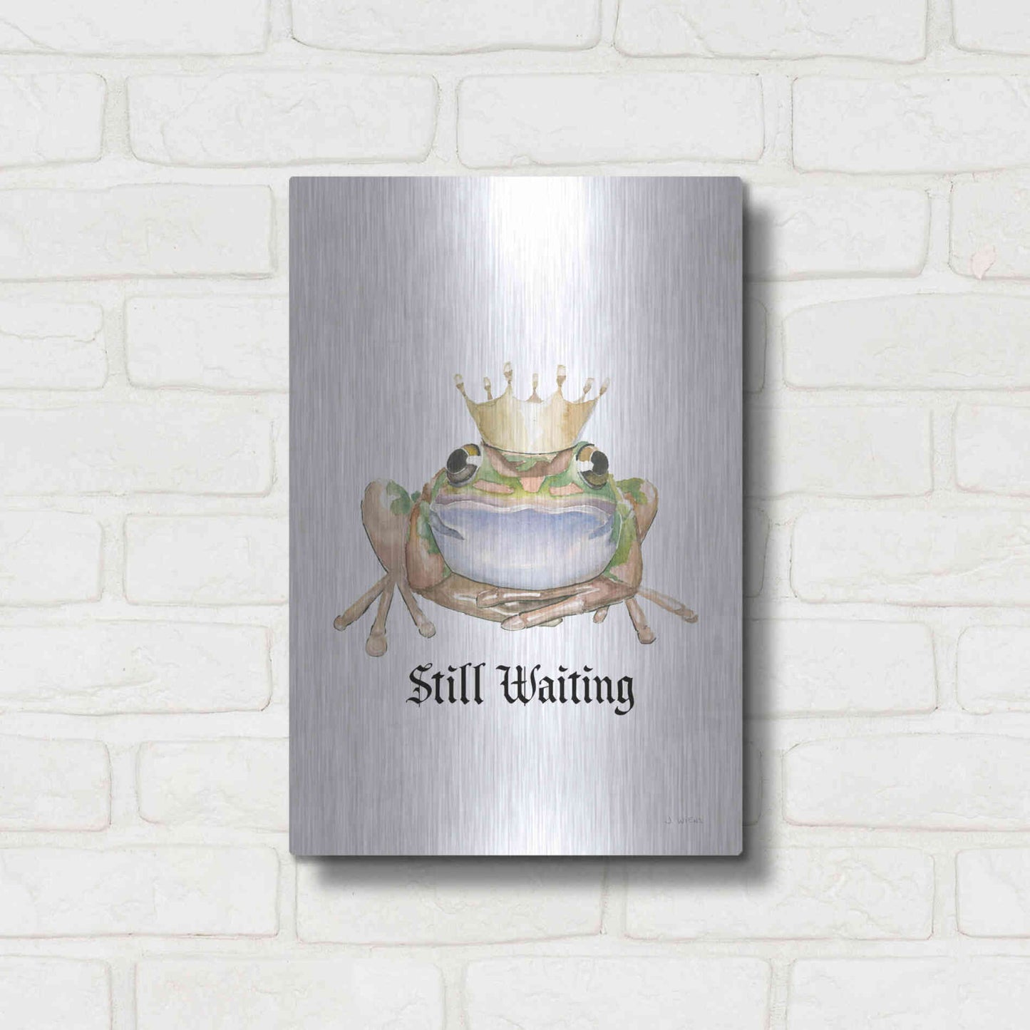 Luxe Metal Art 'Still Waiting' by James Wiens, Metal Wall Art,12x16