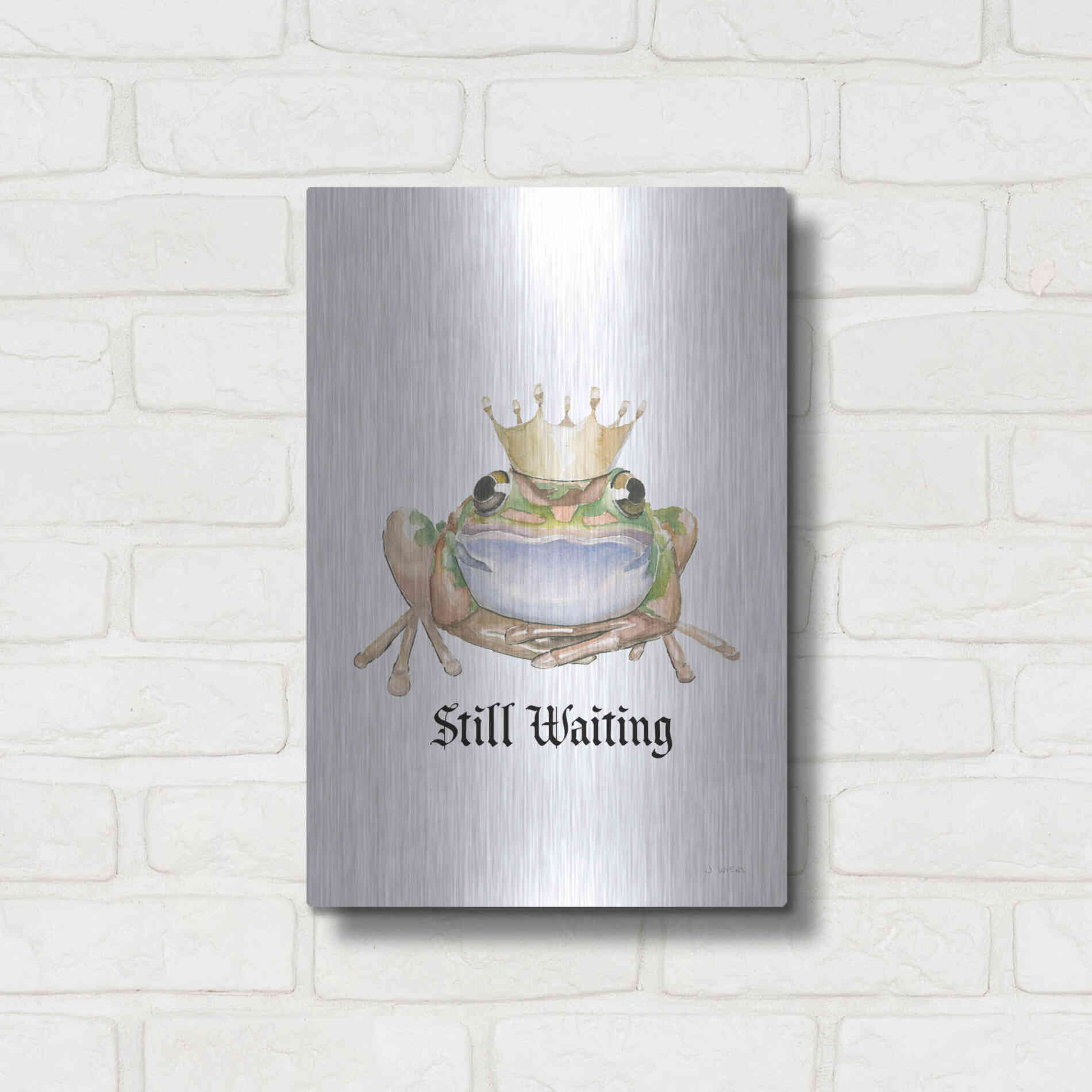 Luxe Metal Art 'Still Waiting' by James Wiens, Metal Wall Art,12x16
