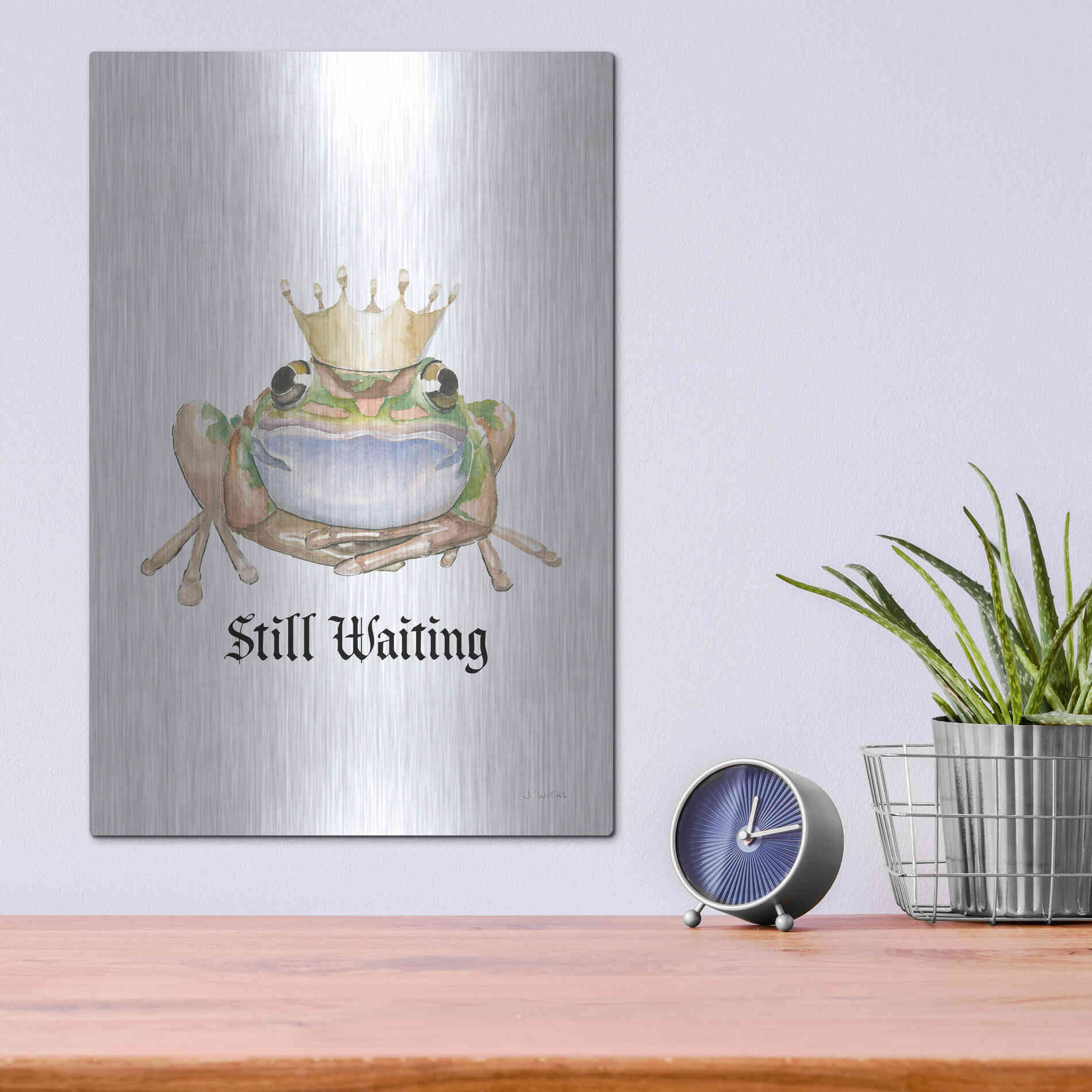 Luxe Metal Art 'Still Waiting' by James Wiens, Metal Wall Art,12x16