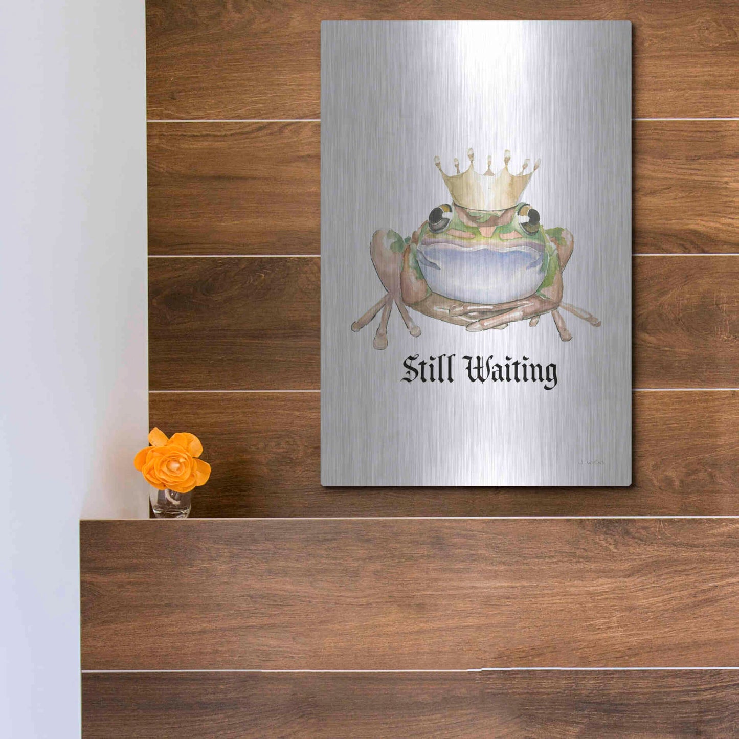 Luxe Metal Art 'Still Waiting' by James Wiens, Metal Wall Art,12x16