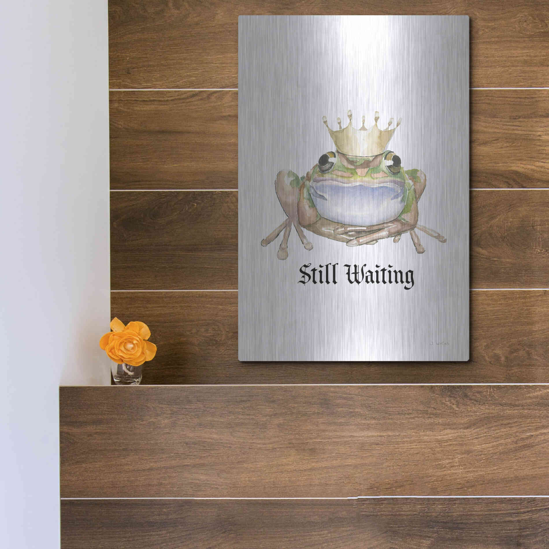 Luxe Metal Art 'Still Waiting' by James Wiens, Metal Wall Art,12x16