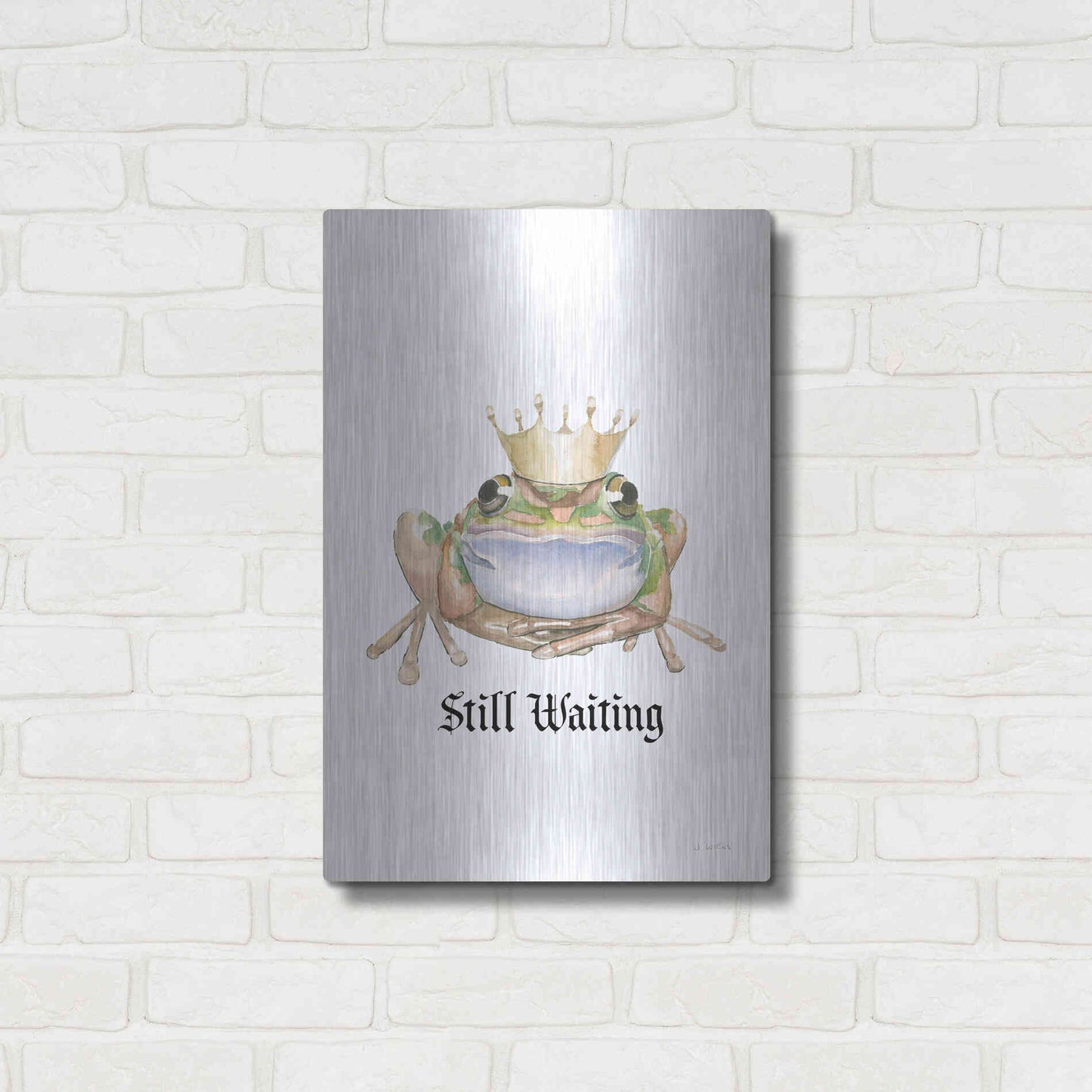 Luxe Metal Art 'Still Waiting' by James Wiens, Metal Wall Art,16x24