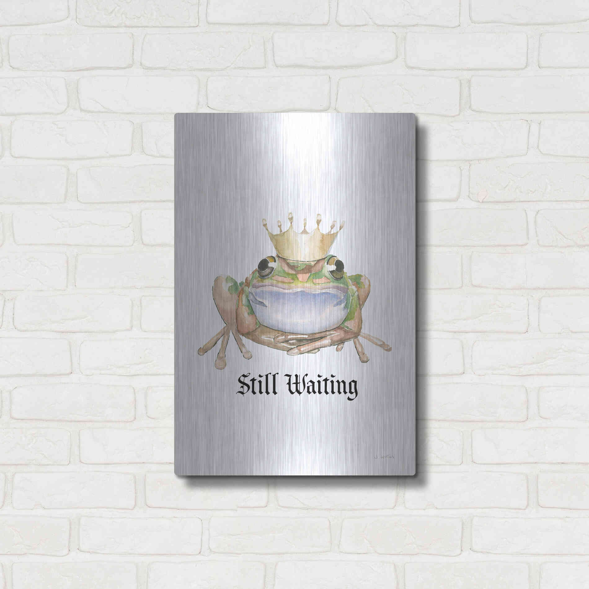 Luxe Metal Art 'Still Waiting' by James Wiens, Metal Wall Art,16x24