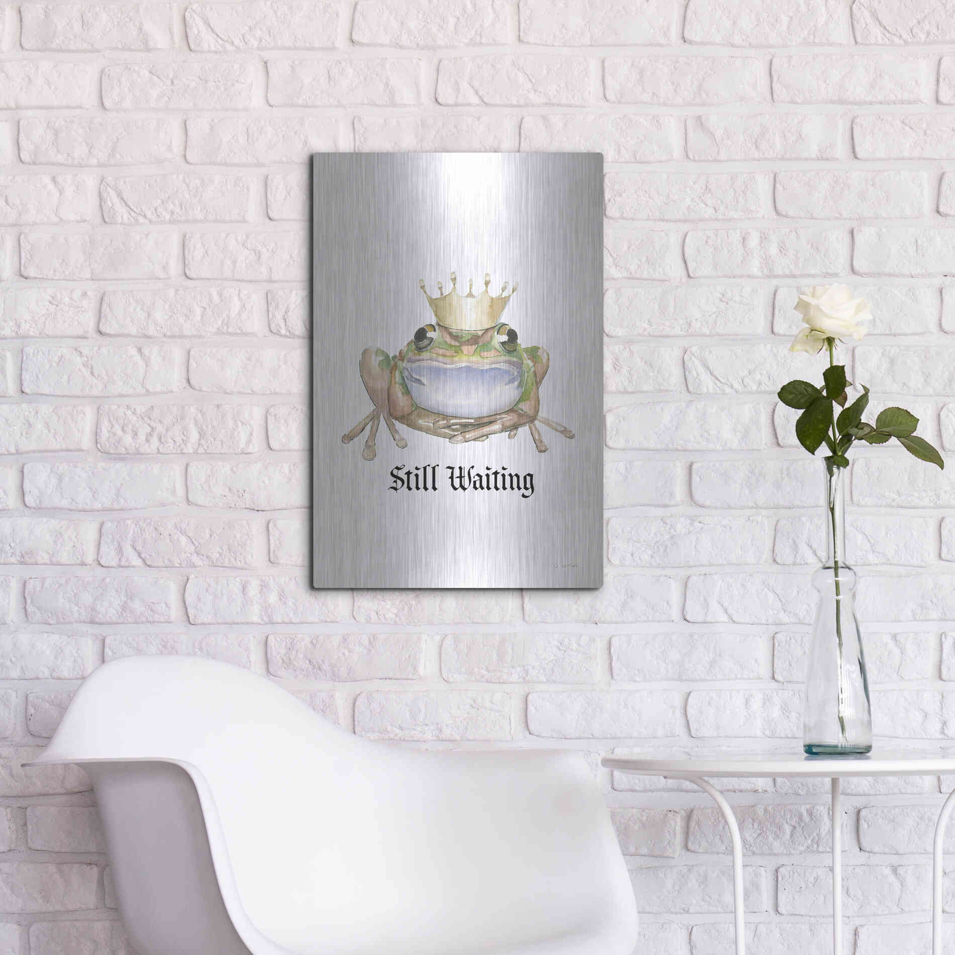Luxe Metal Art 'Still Waiting' by James Wiens, Metal Wall Art,16x24