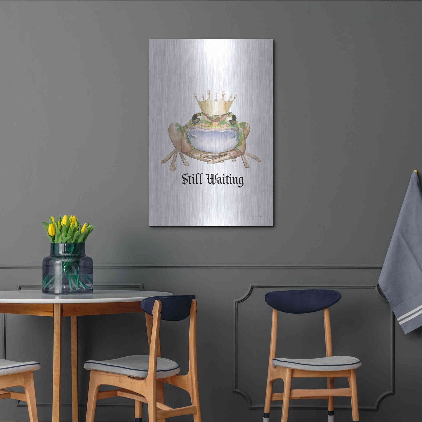 Luxe Metal Art 'Still Waiting' by James Wiens, Metal Wall Art,24x36