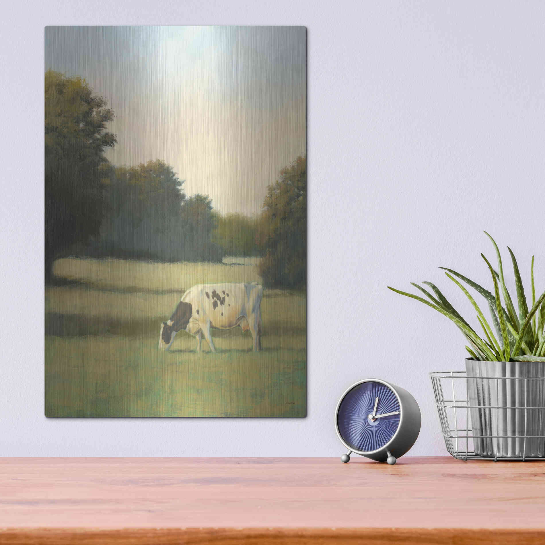 Luxe Metal Art 'Morning Meadows I' by James Wiens, Metal Wall Art,12x16