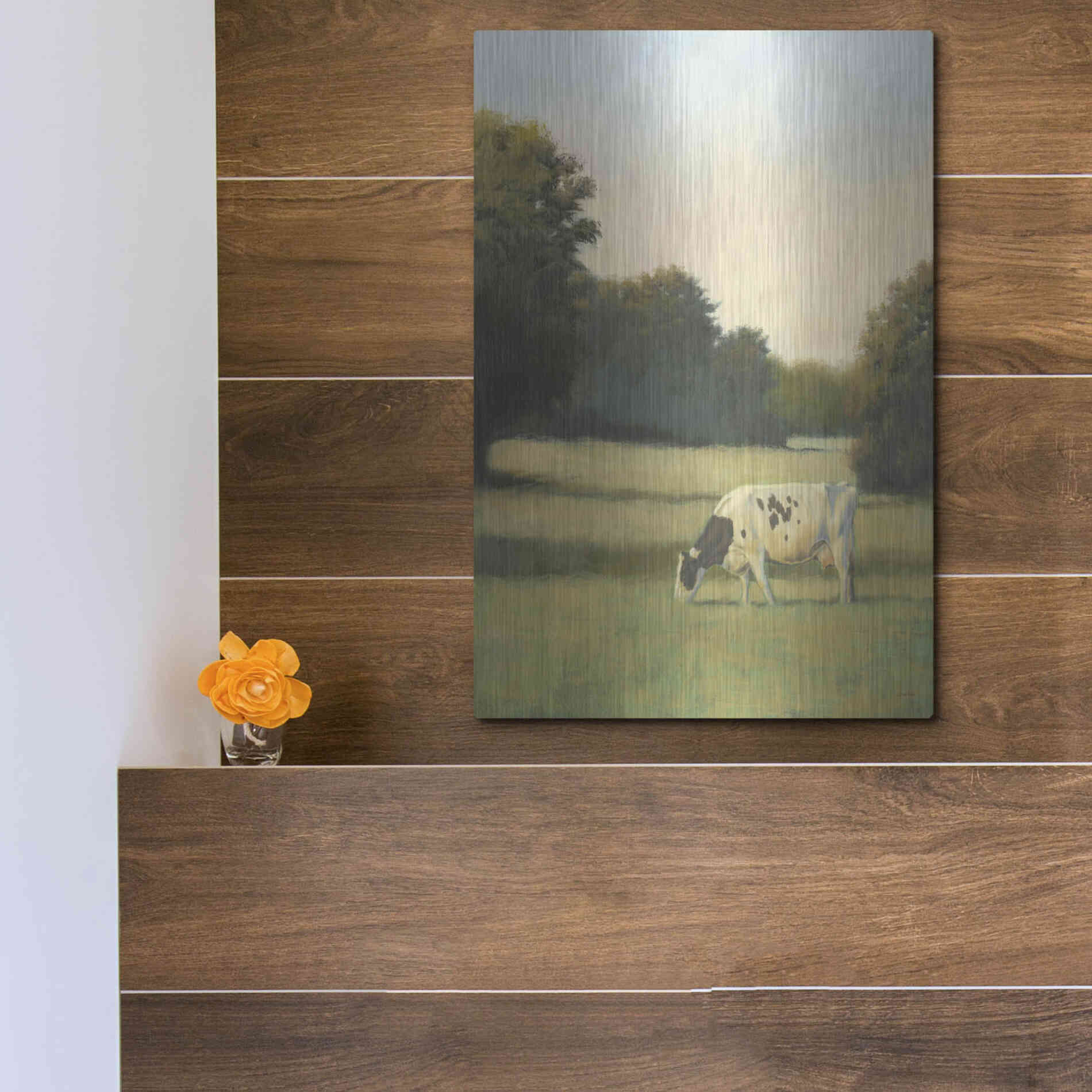 Luxe Metal Art 'Morning Meadows I' by James Wiens, Metal Wall Art,12x16