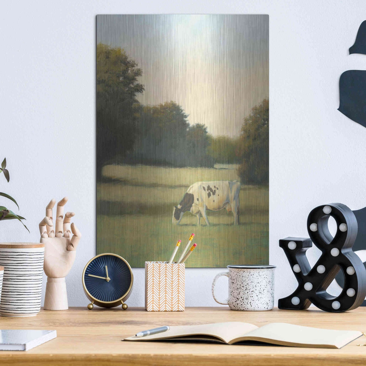 Luxe Metal Art 'Morning Meadows I' by James Wiens, Metal Wall Art,12x16