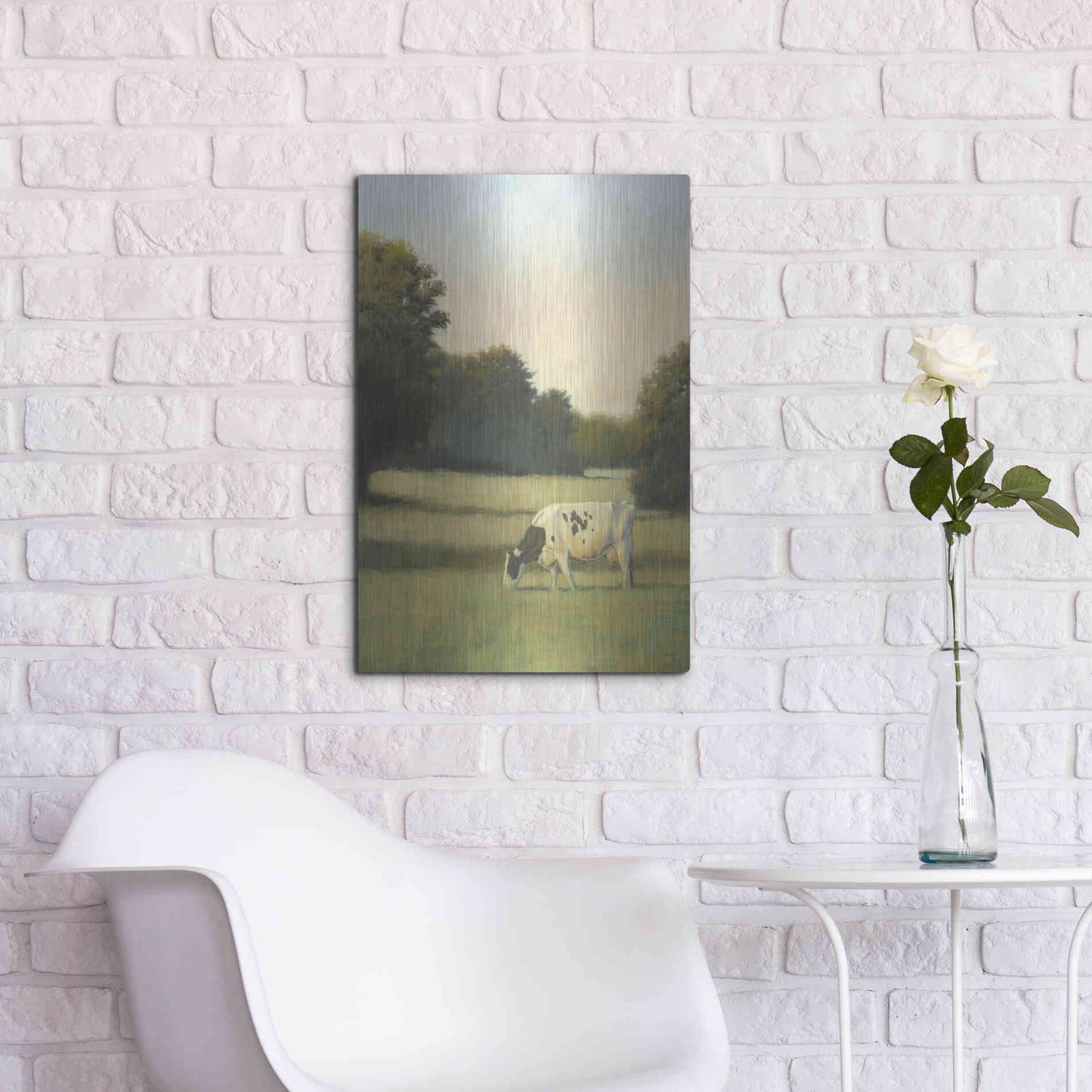 Luxe Metal Art 'Morning Meadows I' by James Wiens, Metal Wall Art,16x24