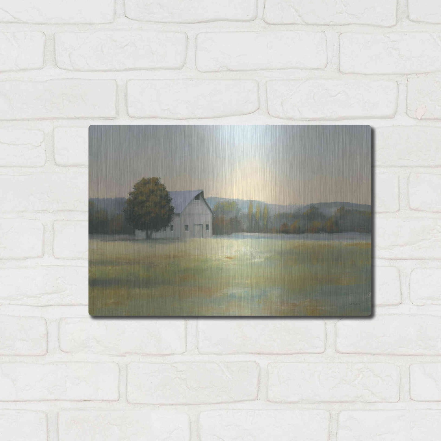 Luxe Metal Art 'Morning Meadows II' by James Wiens, Metal Wall Art,16x12