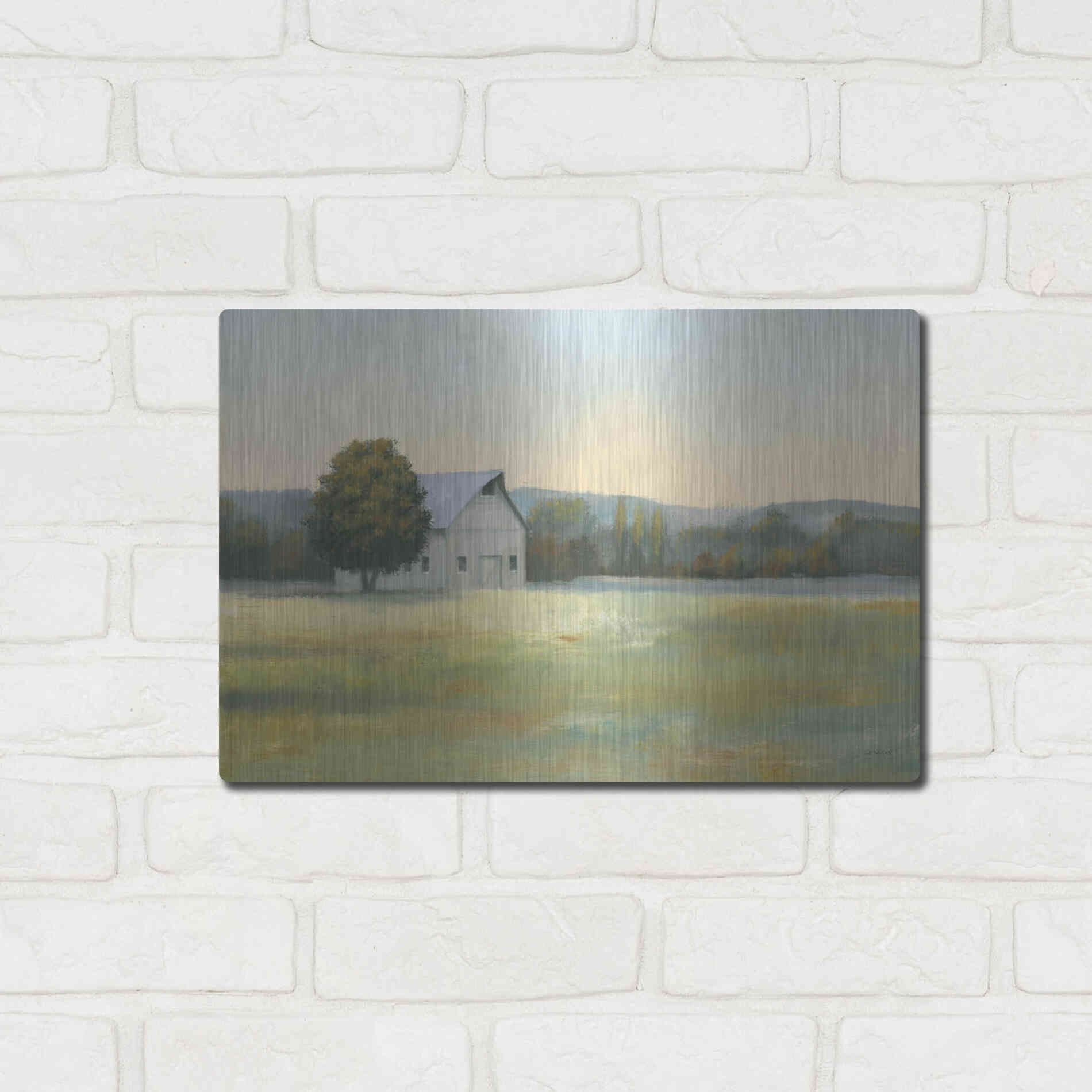 Luxe Metal Art 'Morning Meadows II' by James Wiens, Metal Wall Art,16x12