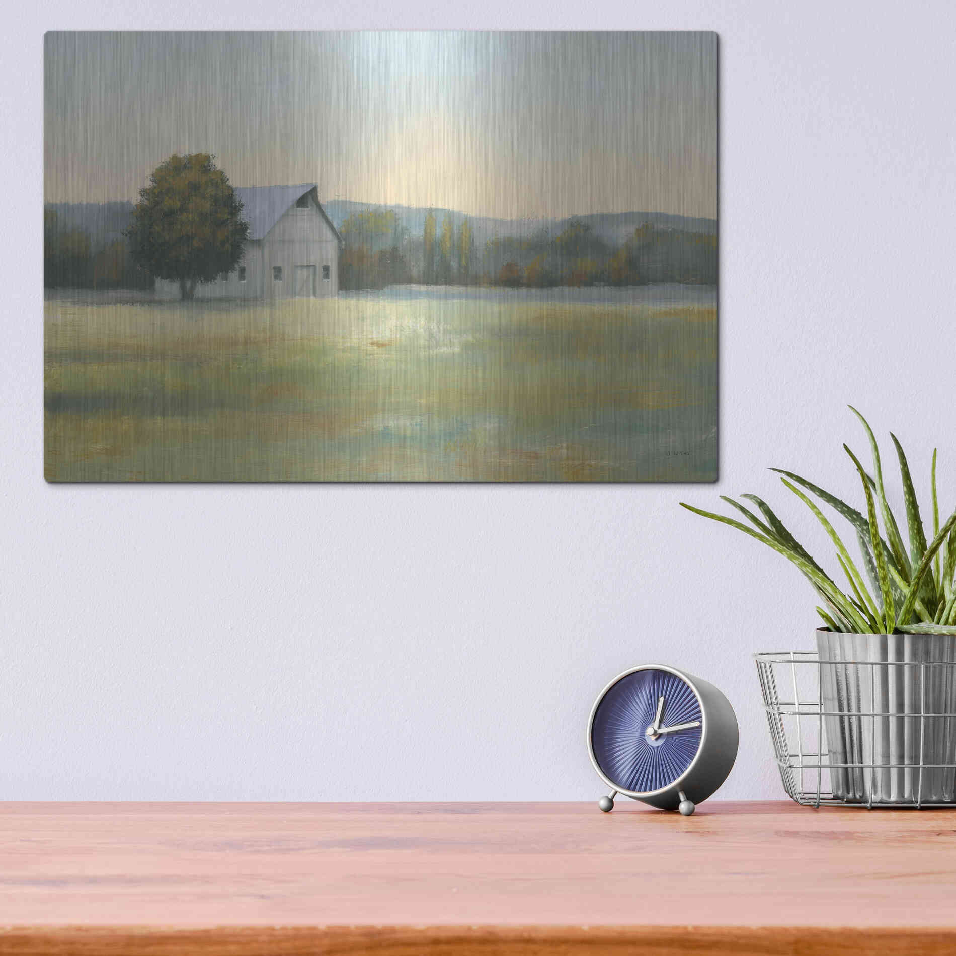 Luxe Metal Art 'Morning Meadows II' by James Wiens, Metal Wall Art,16x12