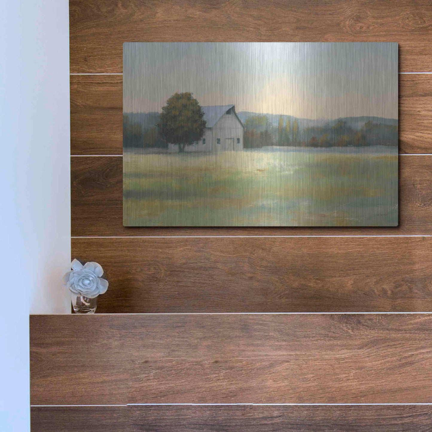 Luxe Metal Art 'Morning Meadows II' by James Wiens, Metal Wall Art,16x12