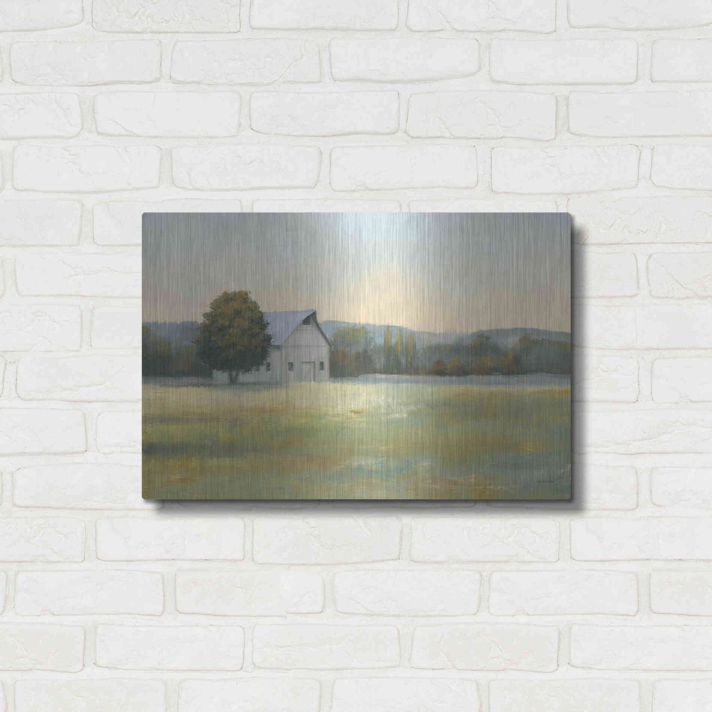 Luxe Metal Art 'Morning Meadows II' by James Wiens, Metal Wall Art,24x16