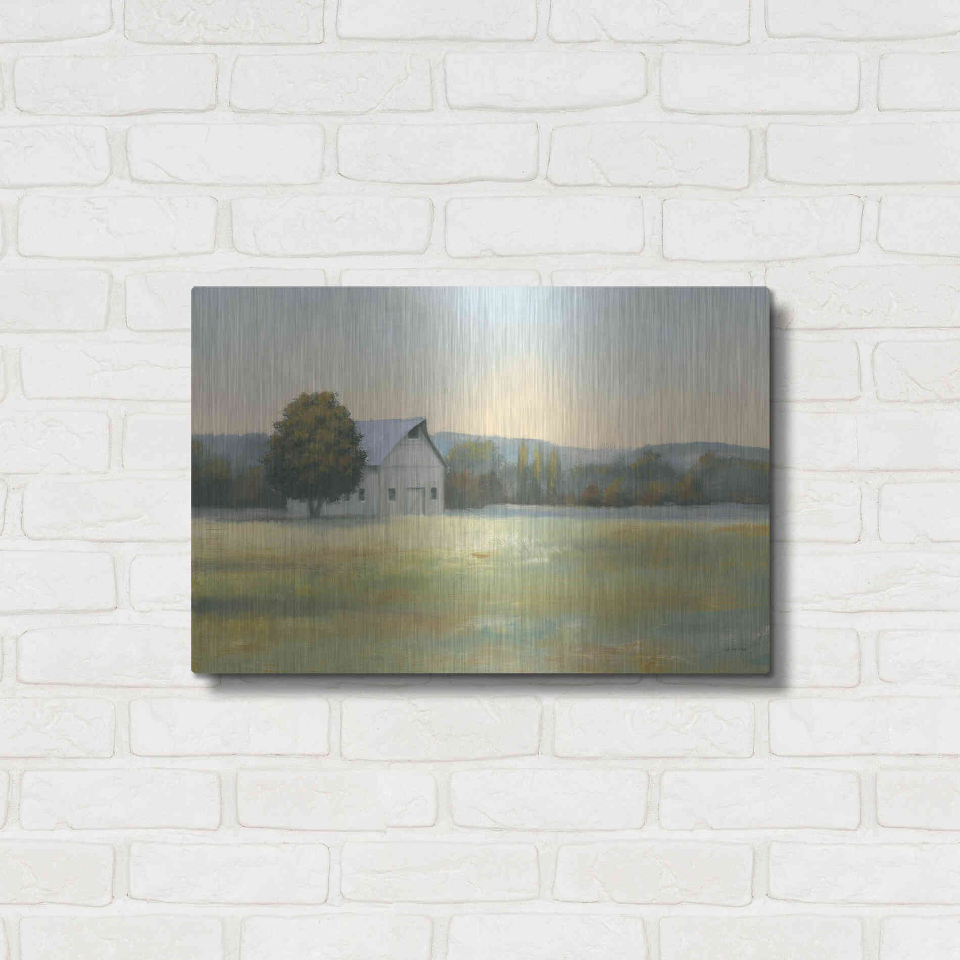 Luxe Metal Art 'Morning Meadows II' by James Wiens, Metal Wall Art,24x16