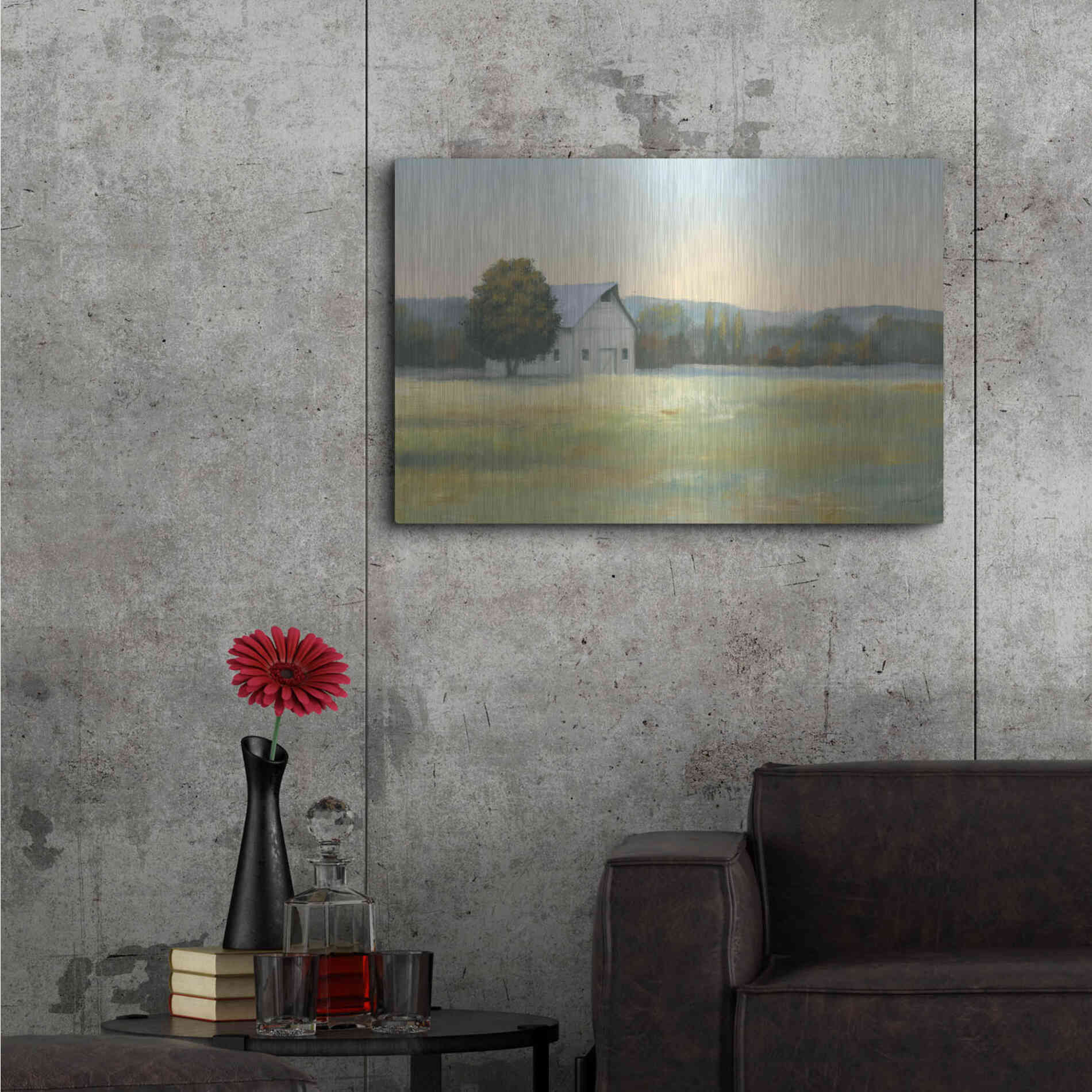 Luxe Metal Art 'Morning Meadows II' by James Wiens, Metal Wall Art,36x24