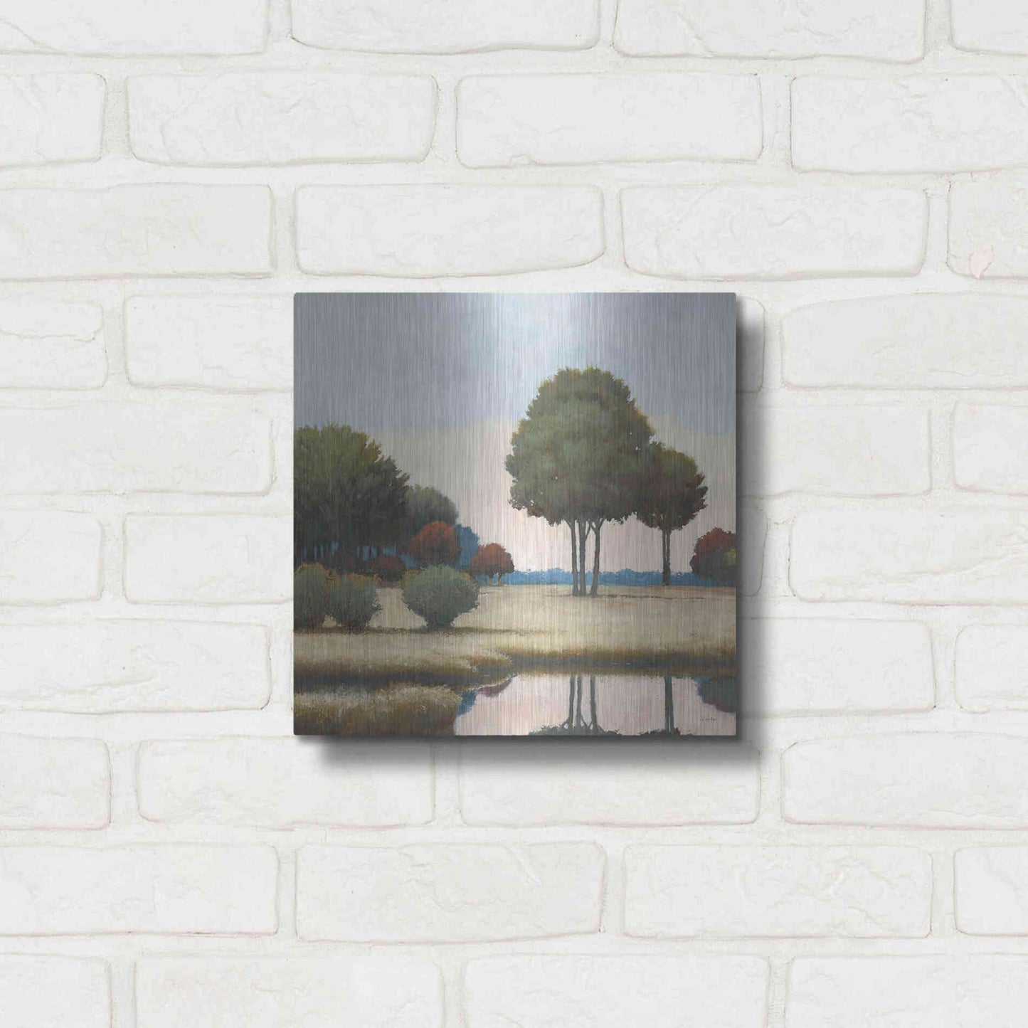 Luxe Metal Art 'By the Waterways II' by James Wiens, Metal Wall Art,12x12