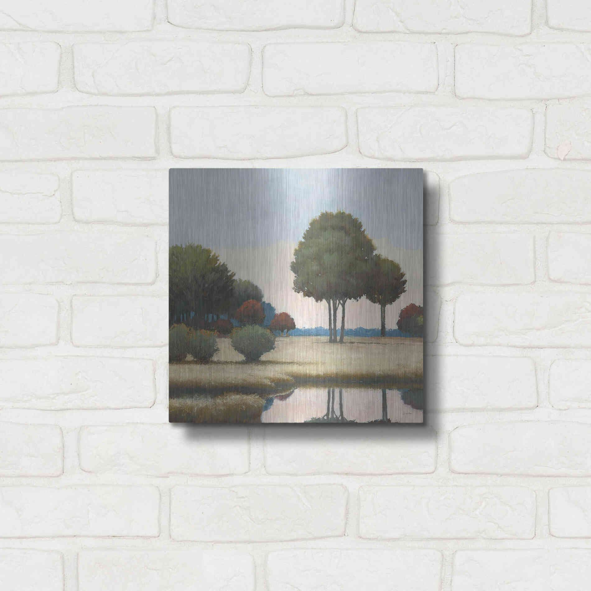 Luxe Metal Art 'By the Waterways II' by James Wiens, Metal Wall Art,12x12