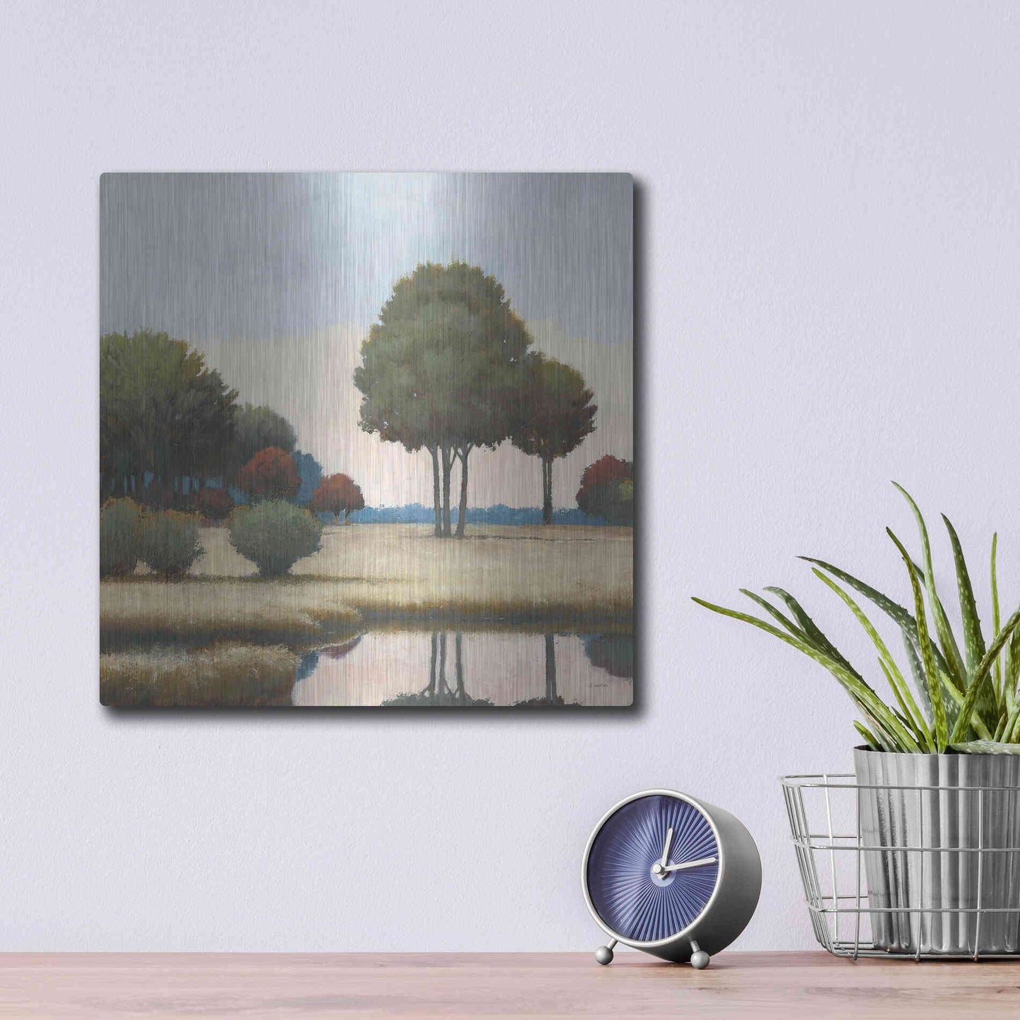 Luxe Metal Art 'By the Waterways II' by James Wiens, Metal Wall Art,12x12