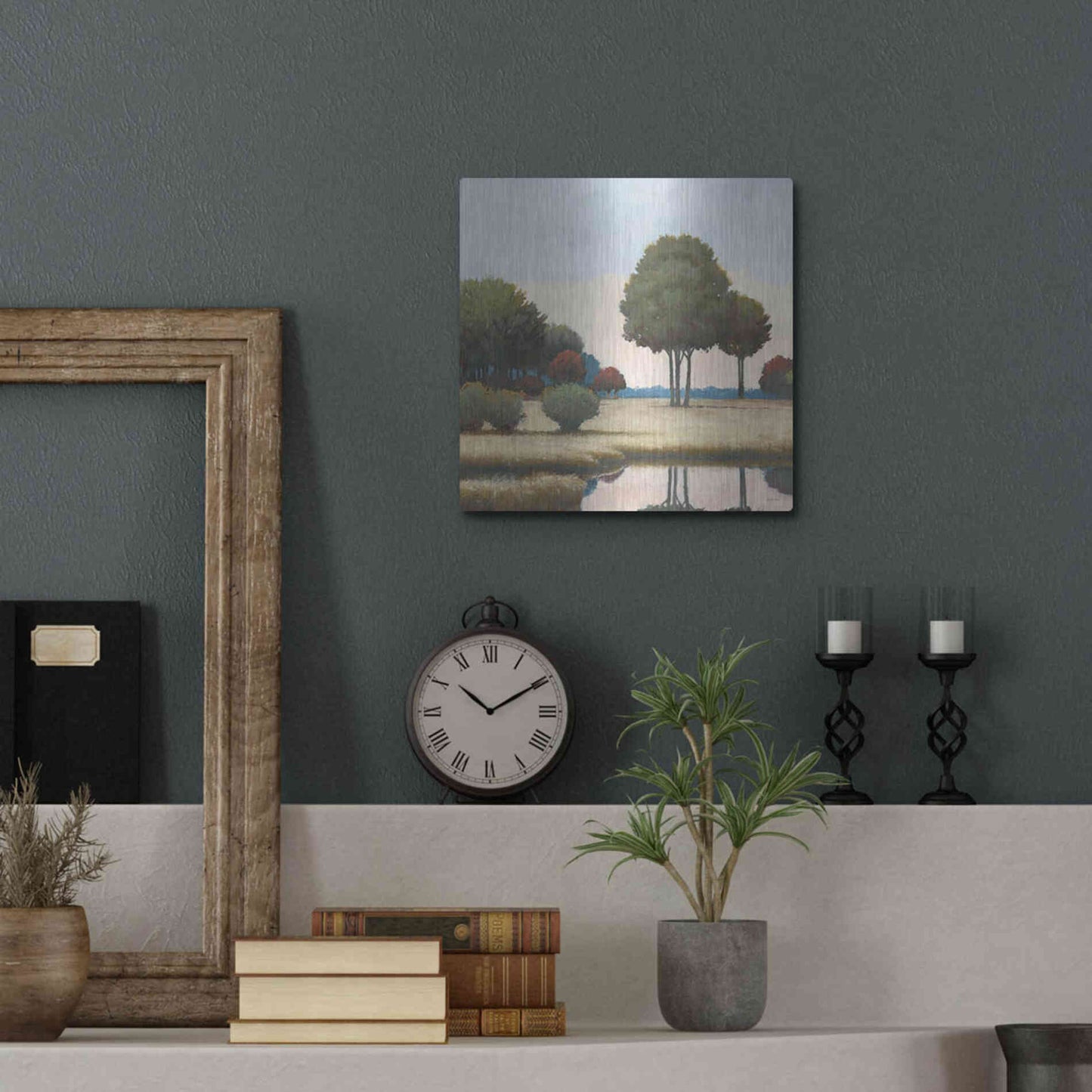 Luxe Metal Art 'By the Waterways II' by James Wiens, Metal Wall Art,12x12