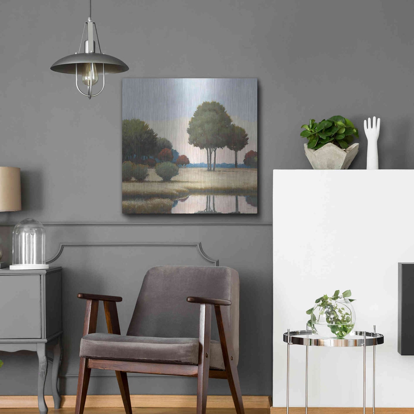 Luxe Metal Art 'By the Waterways II' by James Wiens, Metal Wall Art,24x24