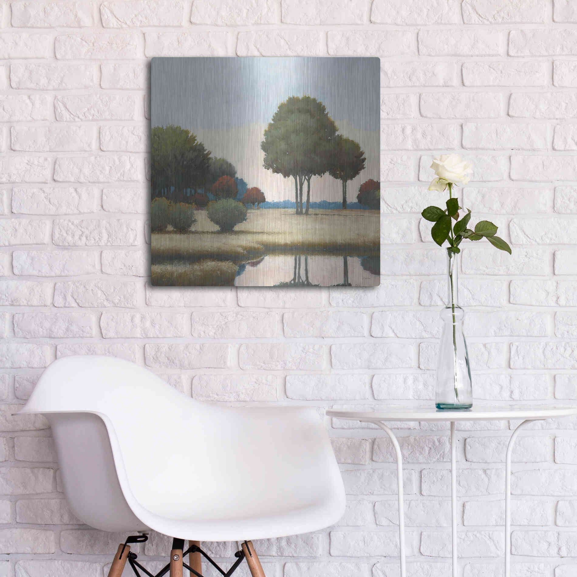 Luxe Metal Art 'By the Waterways II' by James Wiens, Metal Wall Art,24x24