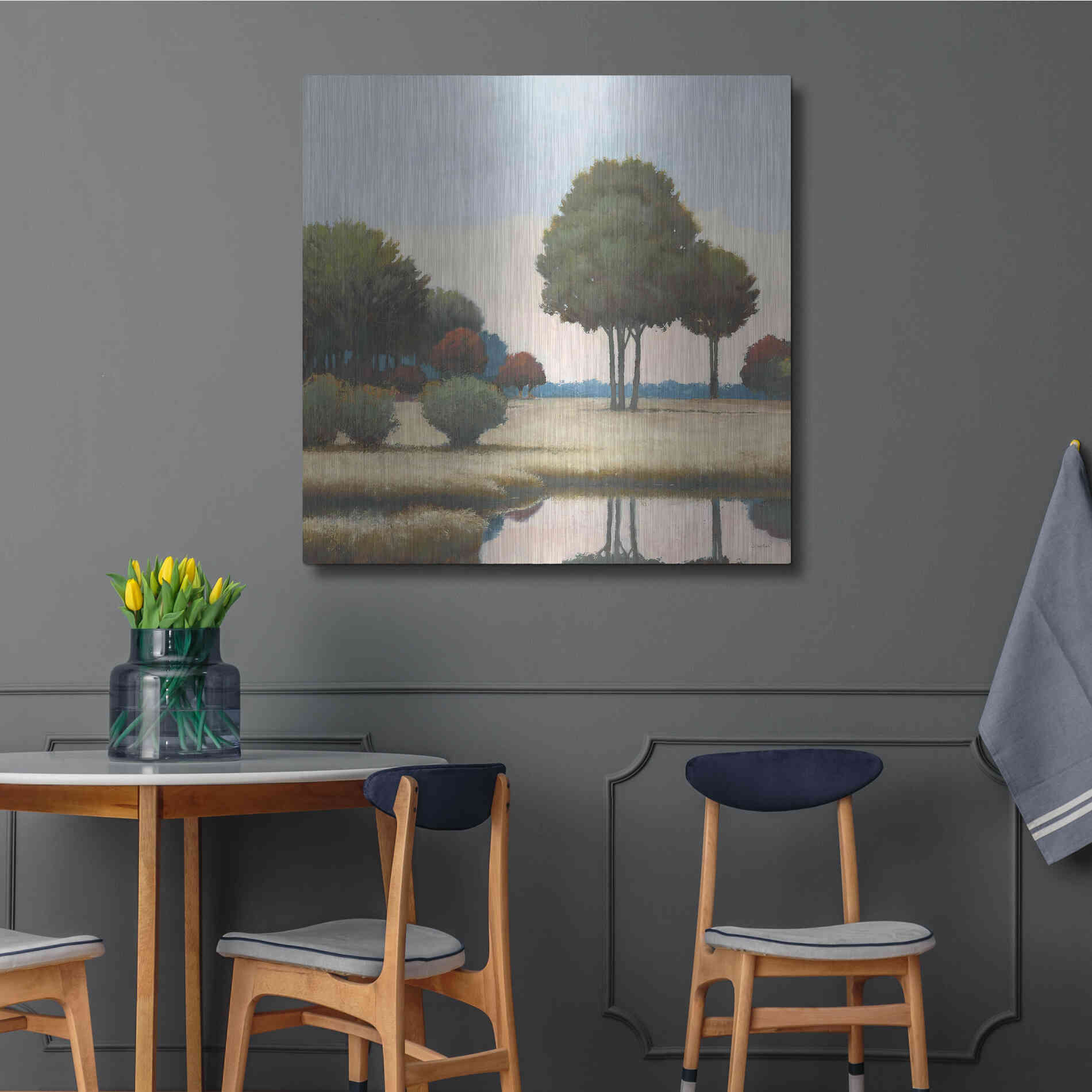 Luxe Metal Art 'By the Waterways II' by James Wiens, Metal Wall Art,36x36