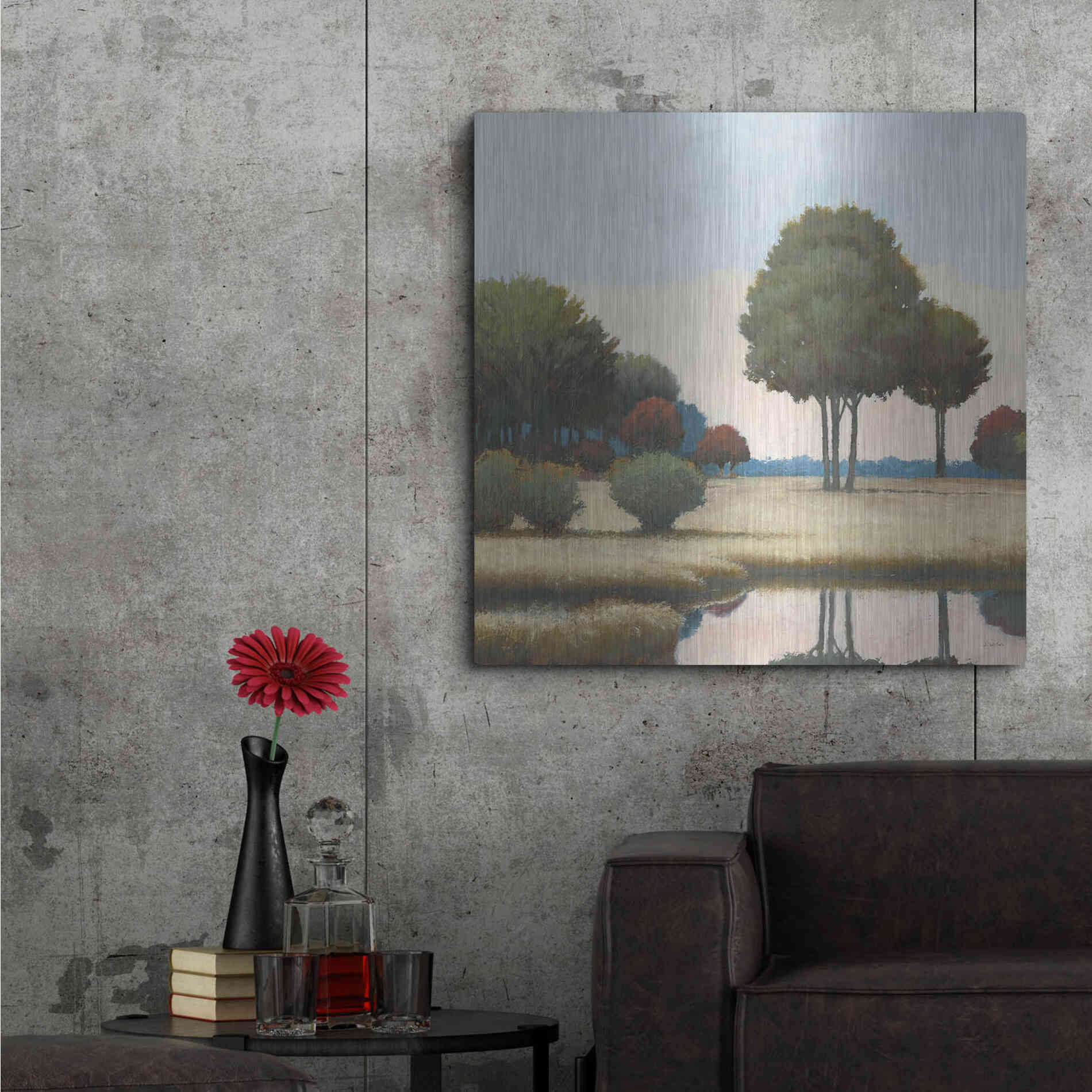 Luxe Metal Art 'By the Waterways II' by James Wiens, Metal Wall Art,36x36