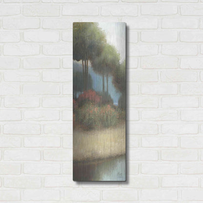 Luxe Metal Art 'By the Waterways Portrait I' by James Wiens, Metal Wall Art,12x36