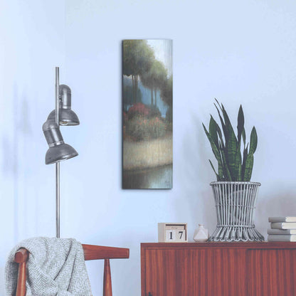 Luxe Metal Art 'By the Waterways Portrait I' by James Wiens, Metal Wall Art,12x36