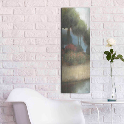 Luxe Metal Art 'By the Waterways Portrait I' by James Wiens, Metal Wall Art,12x36