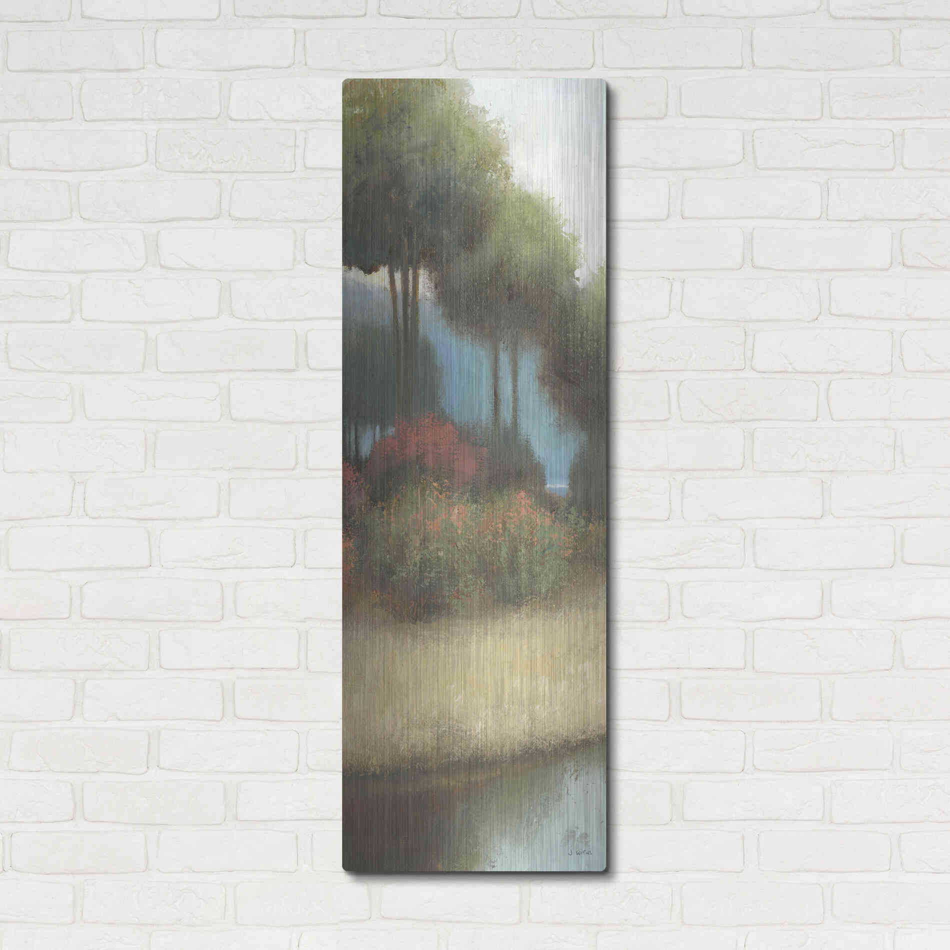 Luxe Metal Art 'By the Waterways Portrait I' by James Wiens, Metal Wall Art,16x48