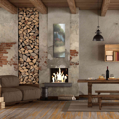 Luxe Metal Art 'By the Waterways Portrait I' by James Wiens, Metal Wall Art,16x48