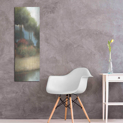 Luxe Metal Art 'By the Waterways Portrait I' by James Wiens, Metal Wall Art,16x48