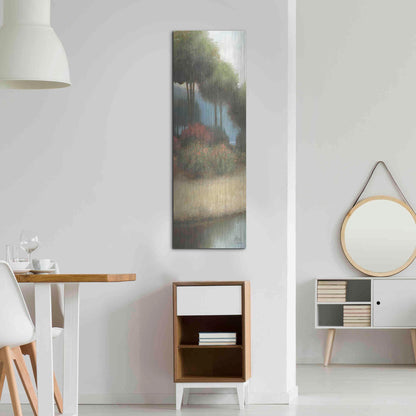 Luxe Metal Art 'By the Waterways Portrait I' by James Wiens, Metal Wall Art,16x48